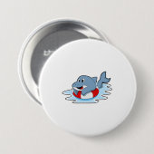Dolphin at Swimming with Swim ring. Button (Vorne & Hinten)