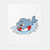Dolphin at Swimming with Swim ring. Fleecedecke (Vorderseite)