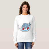 Dolphin at Swimming with Swim ring. Sweatshirt (Vorne ganz)
