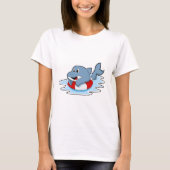 Dolphin at Swimming with Swim ring. T-Shirt (Vorderseite)
