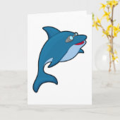 Dolphin at Swimming with Swimming goggles Karte (Gelbe Blume)