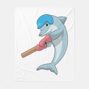 Dolphin auf Cricket mit Cricket-Fledermaus Fleecedecke