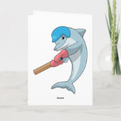 Dolphin auf Cricket mit Cricket-Fledermaus Karte (Rückseite)