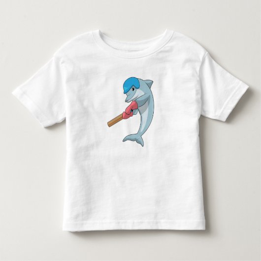 Dolphin auf Cricket mit Cricket-Fledermaus Kleinkind T-shirt (Vorderseite)