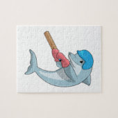 Dolphin auf Cricket mit Cricket-Fledermaus Puzzle (Horizontal)