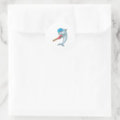 Dolphin auf Cricket mit Cricket-Fledermaus Runder Aufkleber (Tasche)