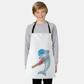 Dolphin auf Cricket mit Cricket-Fledermaus Schürze (Getragen)