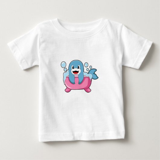 Dolphin auf der Badewanne Baby T-shirt (Vorderseite)