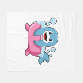 Dolphin auf der Badewanne Fleecedecke (Vorderseite (Horizontal))