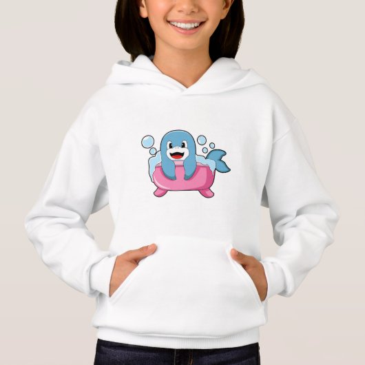 Dolphin auf der Badewanne Hoodie (Vorderseite)