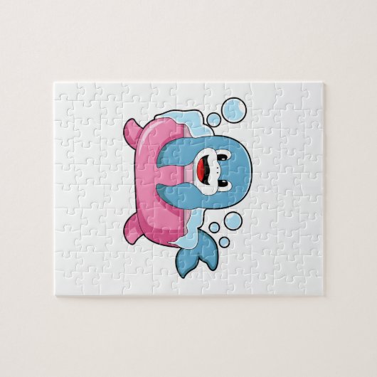 Dolphin auf der Badewanne Puzzle (Horizontal)