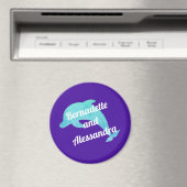 Dolphin auf der Lila Stateroom-Türmarkierung Magnet (In Situ (Geschirrspüler))