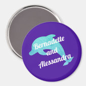 Dolphin auf der Lila Stateroom-Türmarkierung Magnet (Vorderseite/Rückseite)