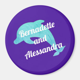 Dolphin auf Lila Stateroom-Türmarkierung Magnet