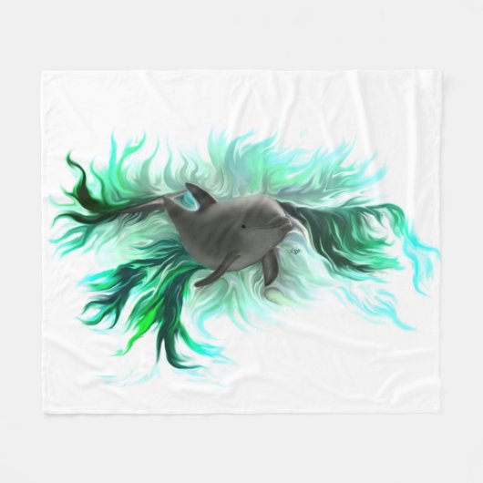 Dolphin Baby Fleecedecke (Vorderseite (Horizontal))