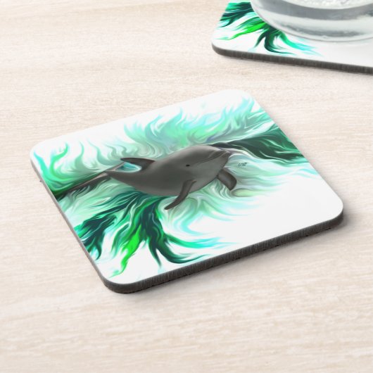 Dolphin Baby Getränkeuntersetzer (Linke Seite)