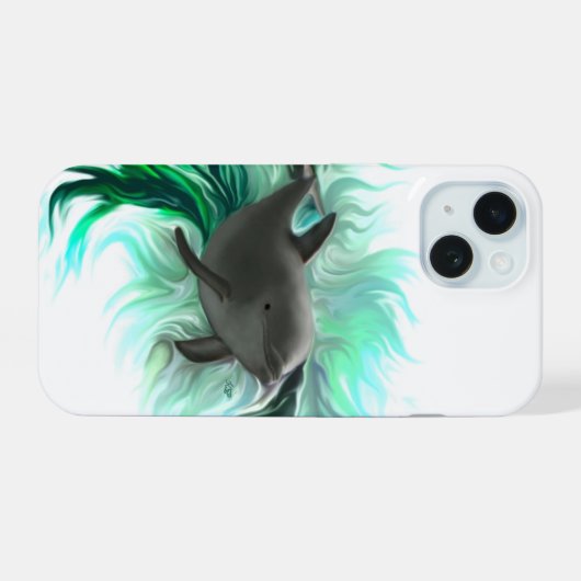 Dolphin Baby iPhone 15 Hülle (Rückseite (Horizontal))