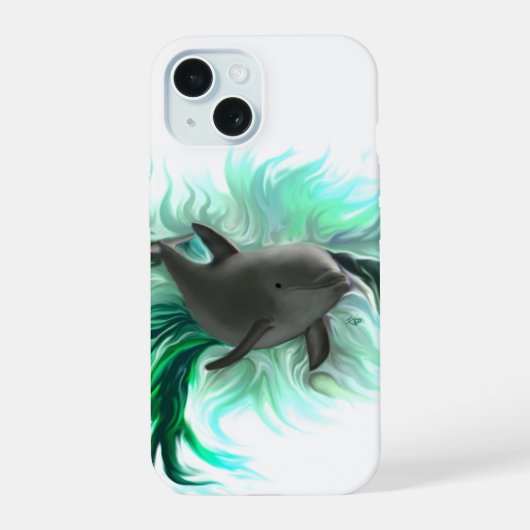 Dolphin Baby iPhone 15 Hülle (Rückseite)