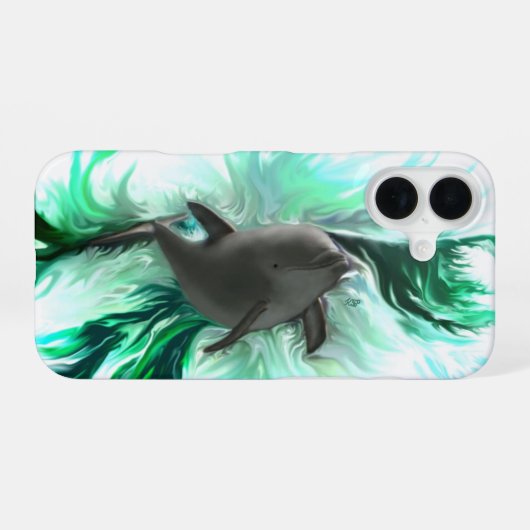 Dolphin Baby iPhone 16 Hülle (Rückseite (Horizontal))