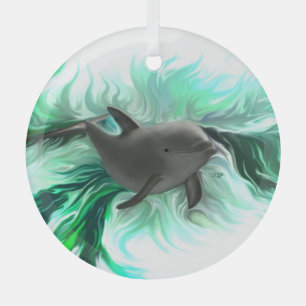 Dolphin Baby Ornament Aus Glas