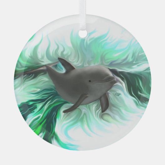 Dolphin Baby Ornament Aus Glas (Vorderseite)