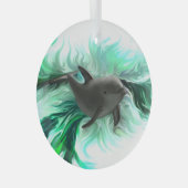 Dolphin Baby Ornament Aus Glas (Vorderseite Rechts)