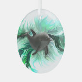 Dolphin Baby Ornament Aus Glas (Vorderseite links)