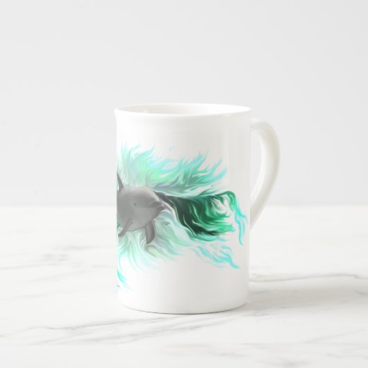 Dolphin Baby Porzellantasse (Vorderseite Rechts)