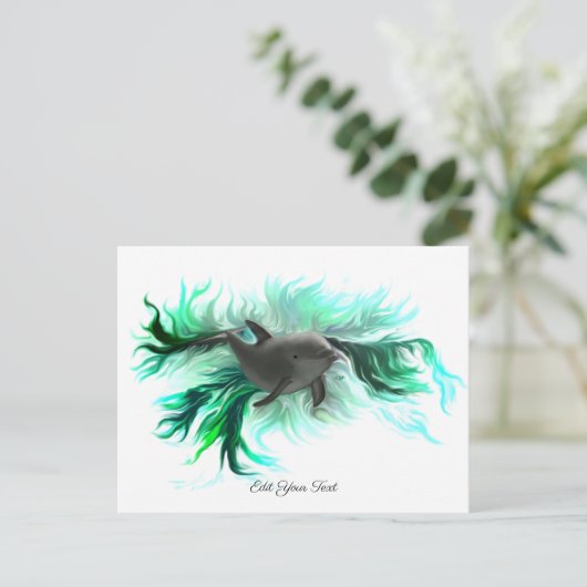 Dolphin Baby Postkarte (Stehend Vorderseite)