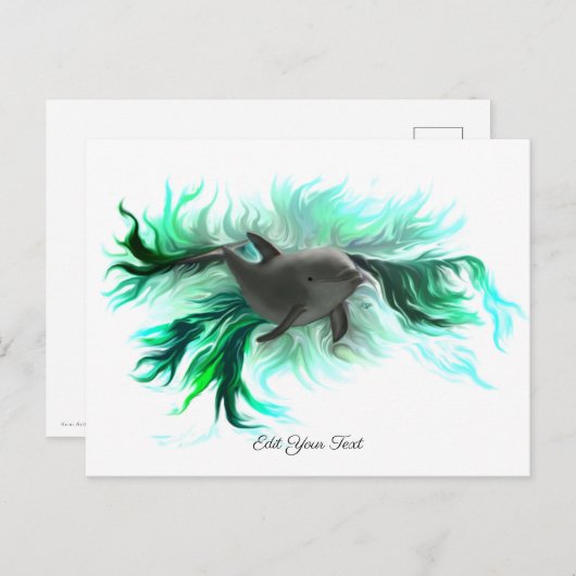 Dolphin Baby Postkarte (Vorne/Hinten)