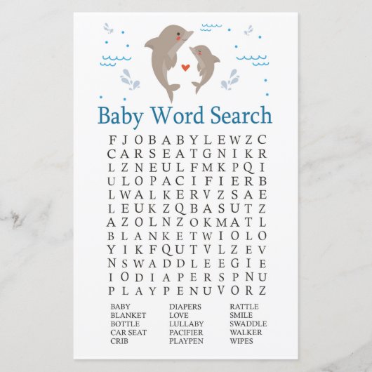 Dolphin Baby Shooter Word Search Game (Vorderseite)