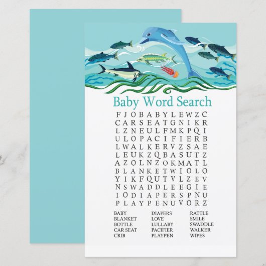 Dolphin Baby Shooter Word Search Game (Vorne/Hinten)