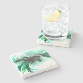 Dolphin Baby Steinuntersetzer (Seitenansicht)