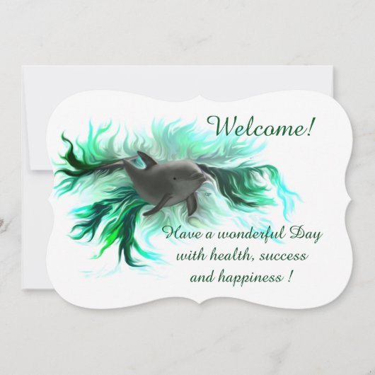 Dolphin Baby, Text hinzufügen Einladung (Vorderseite)