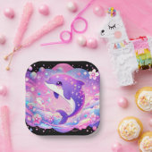 Dolphin-Babydusche Pappteller (Party)