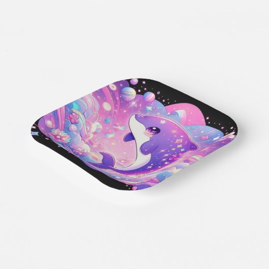 Dolphin-Babydusche Pappteller (Gewinkelt)