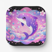 Dolphin-Babydusche Pappteller (Vorderseite)