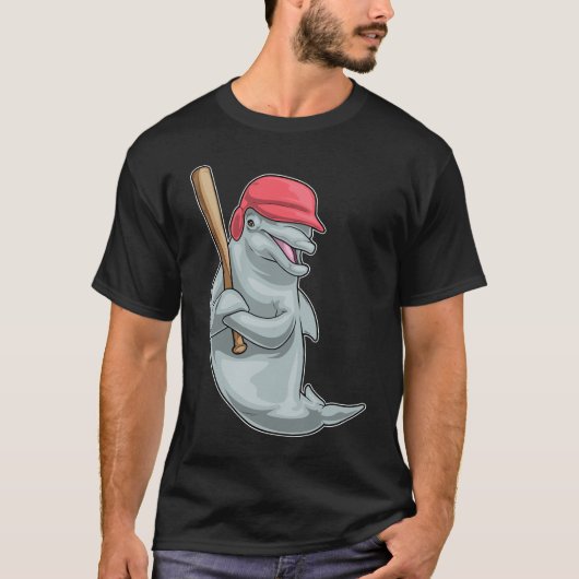 Dolphin Baseball Baseball-Fledermaus T-Shirt (Vorderseite)