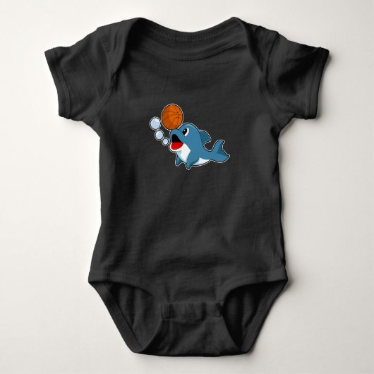 Dolphin Basketball player Basketball Baby Strampler (Vorderseite)