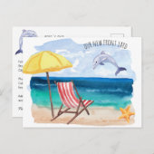 Dolphin Beach Scene - neue Adresse Ankündigungspostkarte (Vorne/Hinten)