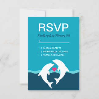 Dolphin Beach Wedding UAWG RSVP Karte
