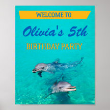 Dolphin Begrüßungsschild Party Poster-Dekoration d