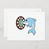 Dolphin bei Dartboard Postkarte (Vorne/Hinten)