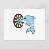 Dolphin bei Dartboard Postkarte (Vorderseite)