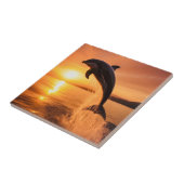 Dolphin bei Golden Sunset Fliese (Seite)