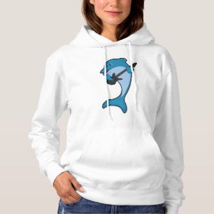 Dolphin bei Musik mit Gitarre Hoodie