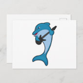 Dolphin bei Musik mit Gitarre Postkarte (Vorne/Hinten)