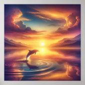 Dolphin bei Sonnenuntergang - Kunstdrucken im puls Poster (Vorne)