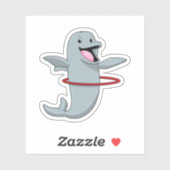 Dolphin beim Ausdauertraining mit Reifen der Fitne Aufkleber (Blatt)