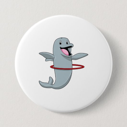 Dolphin beim Ausdauertraining mit Reifen der Fitne Button (Vorderseite)